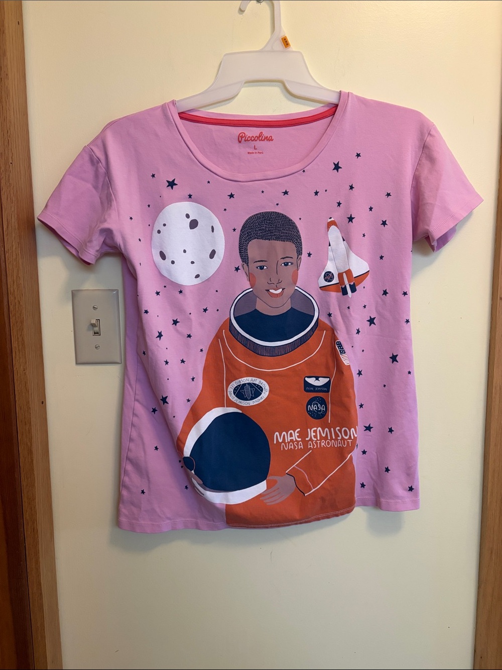 Piccolino Women’s Pink Mae Jemison Astronaut Graphic Tee